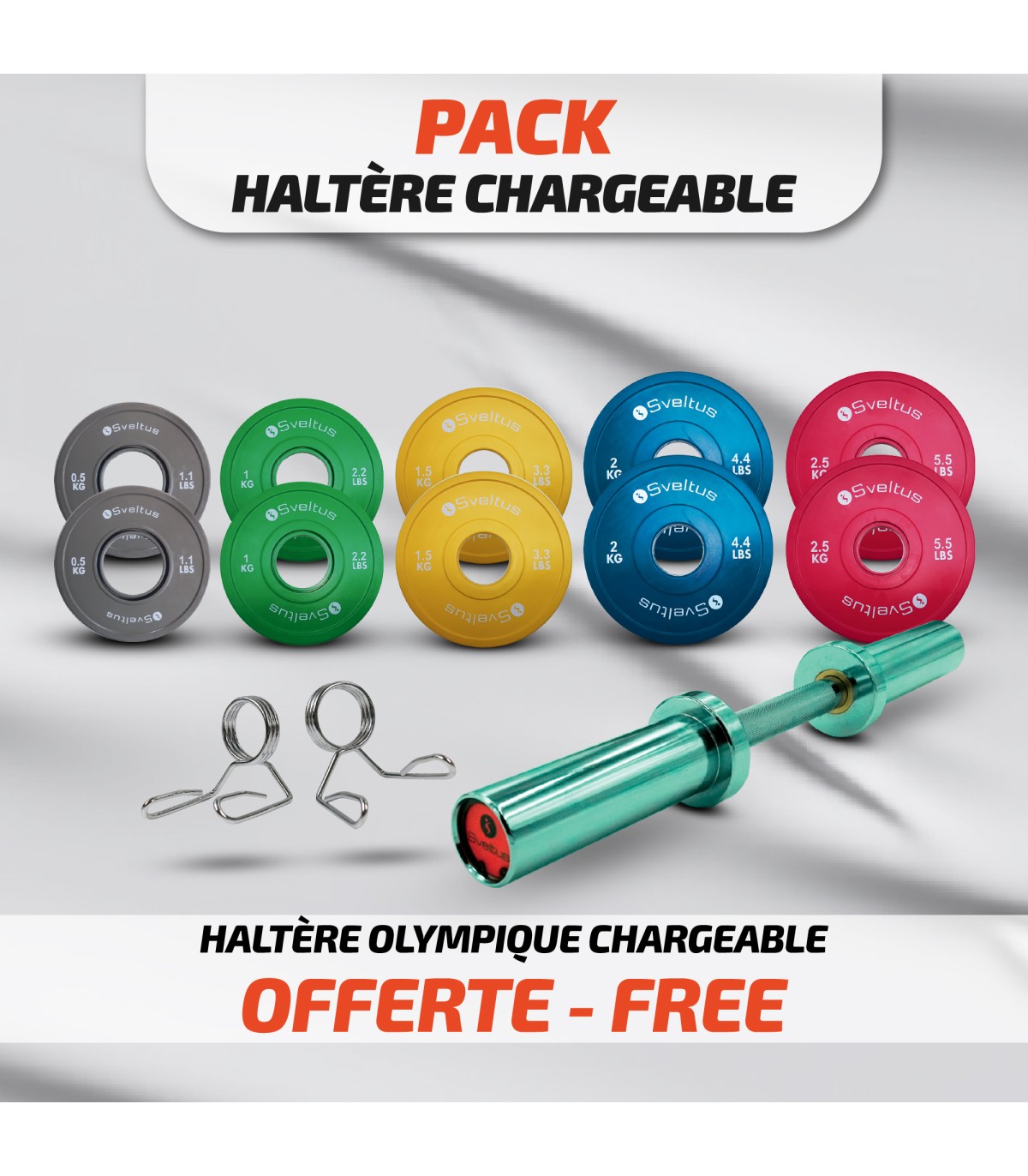 sveltus Pack Haltère Chargeable